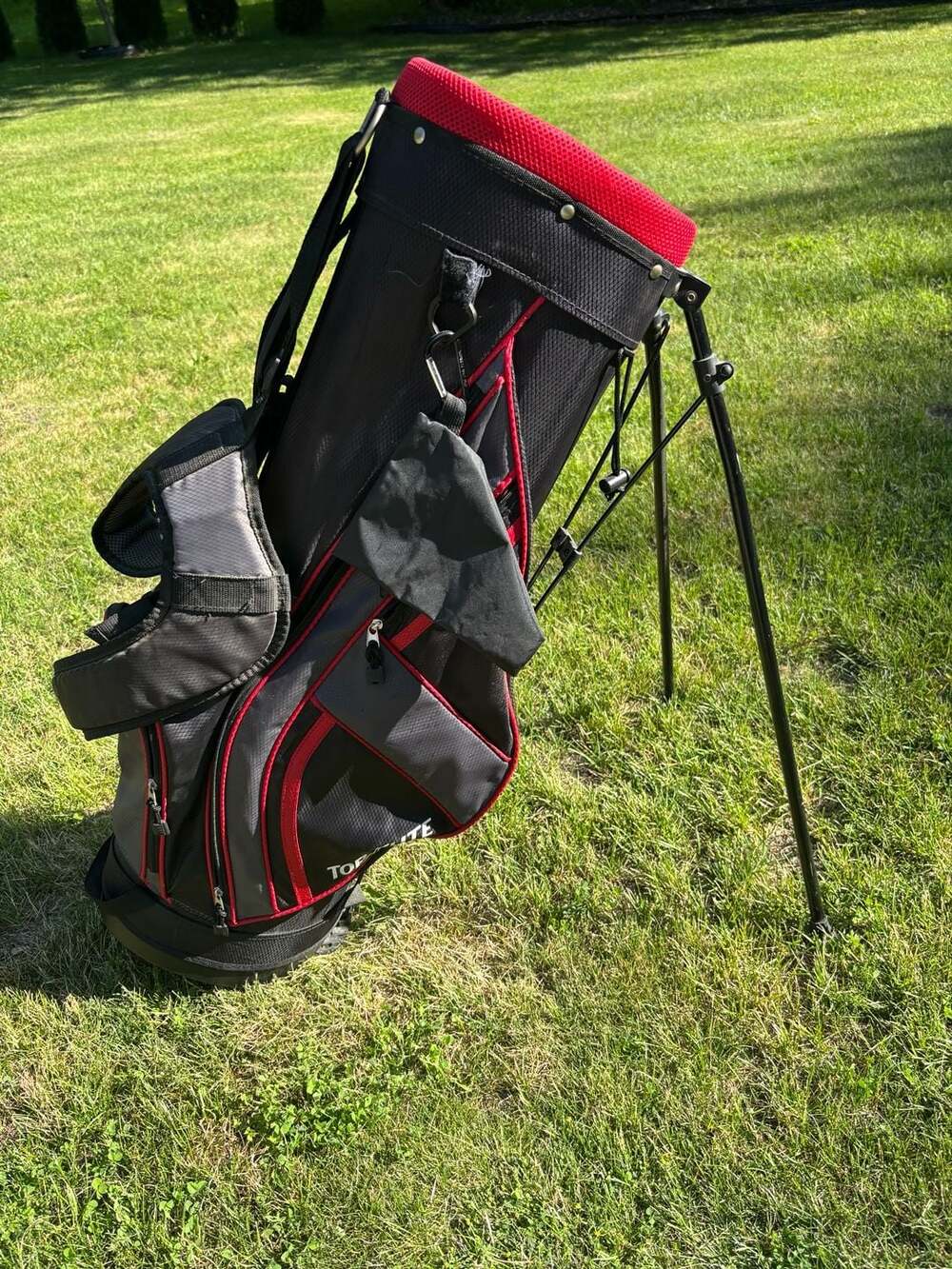Top Flite 6-Way Golf Stand Bag (Red/Black) W/ Back Strap
